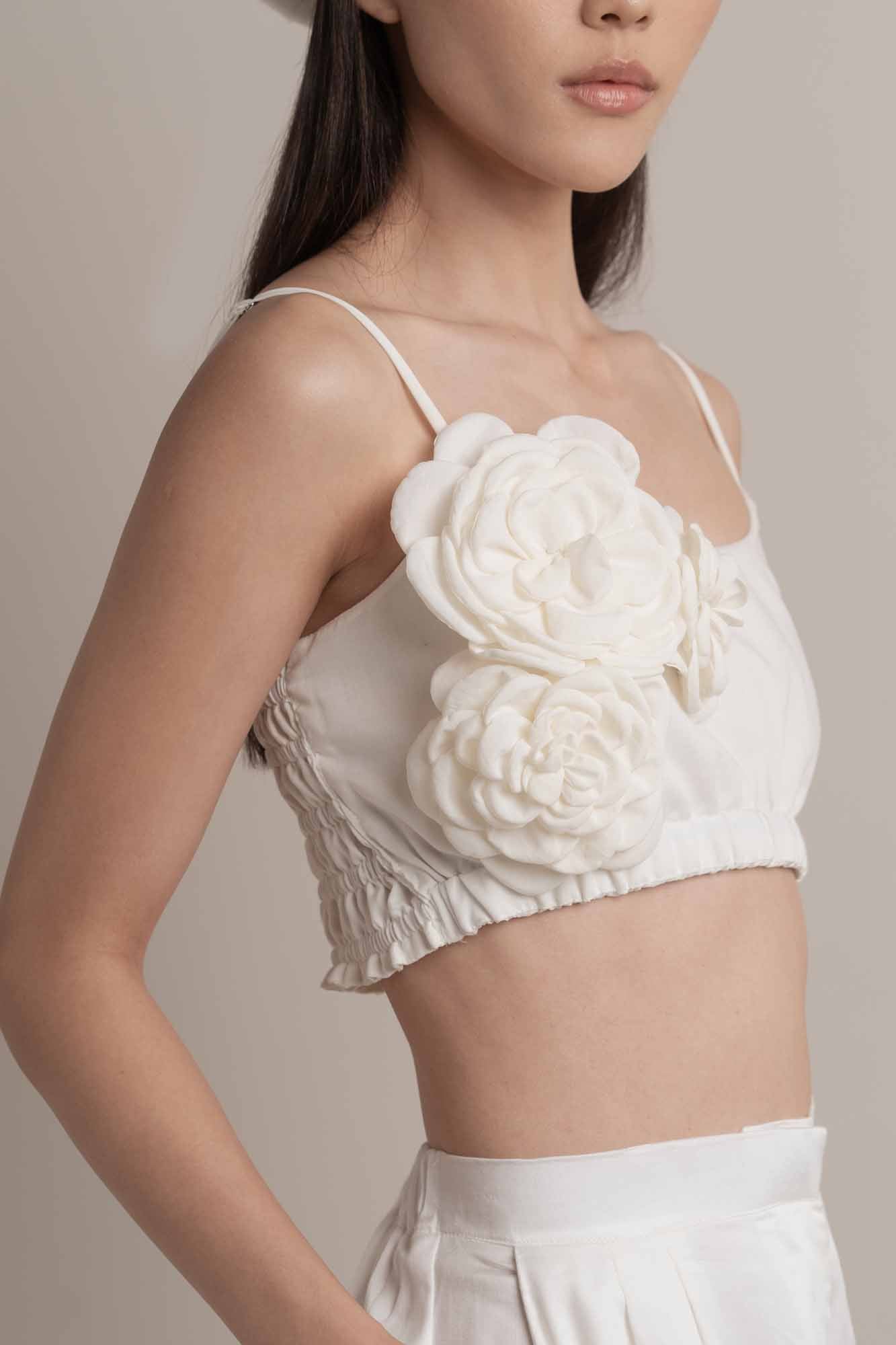 Camilla Crop Tank Top with Brooch