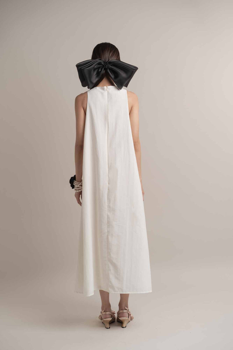 Camilla Sleeveless Midi Dress with Brooch