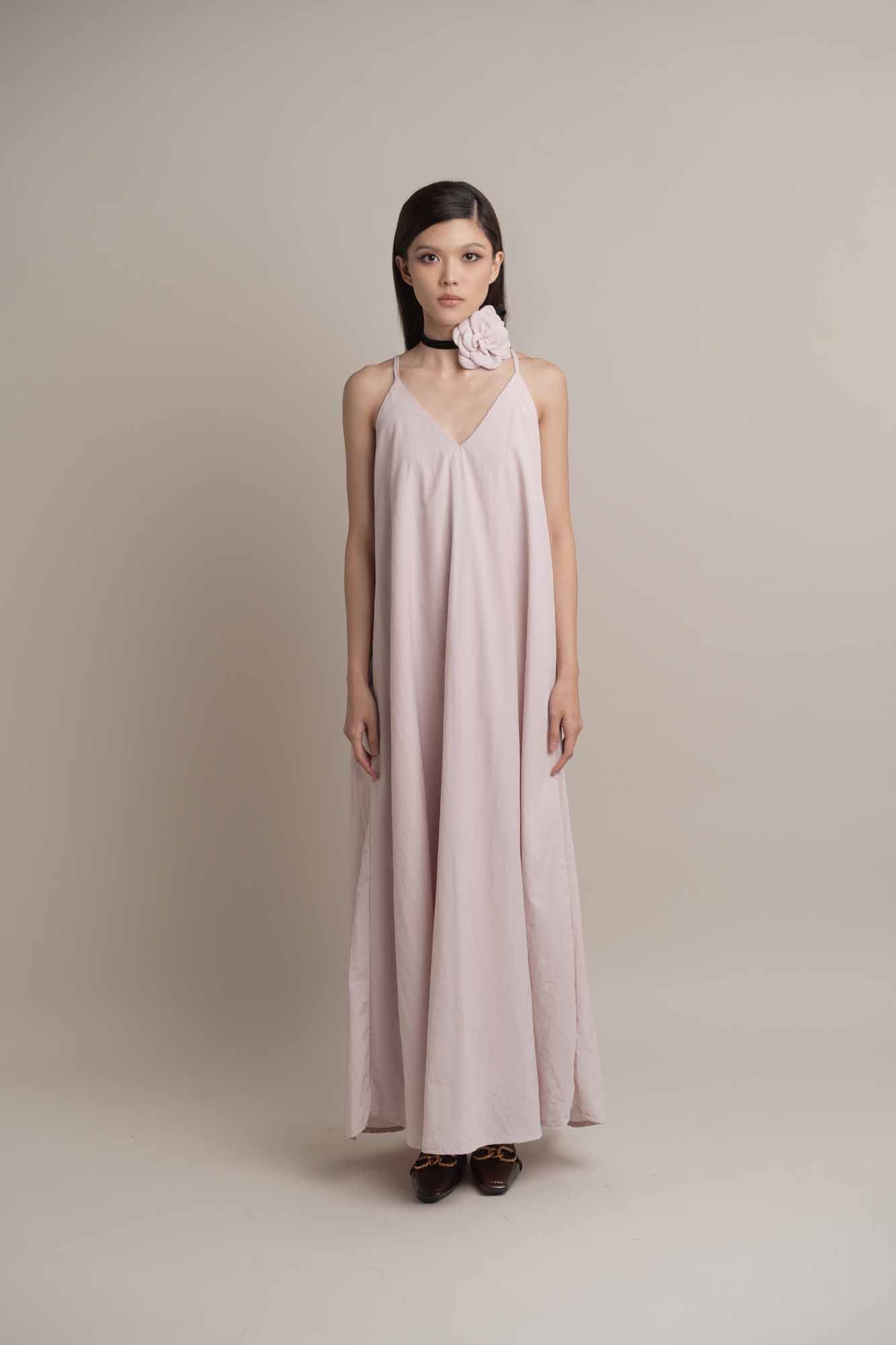 Camilla Long Dress with Brooch