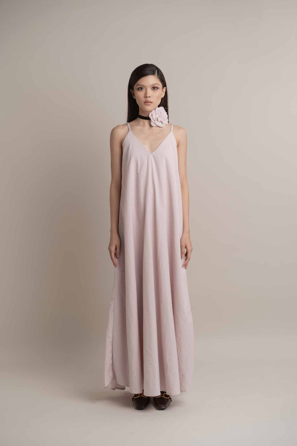 Camilla Long Dress with Brooch