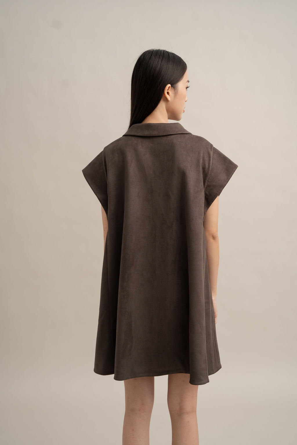 DA Shirt Mini Dress in Ash Brown