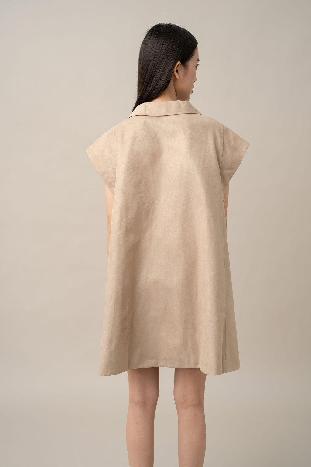 DA Shirt Mini Dress in Beige