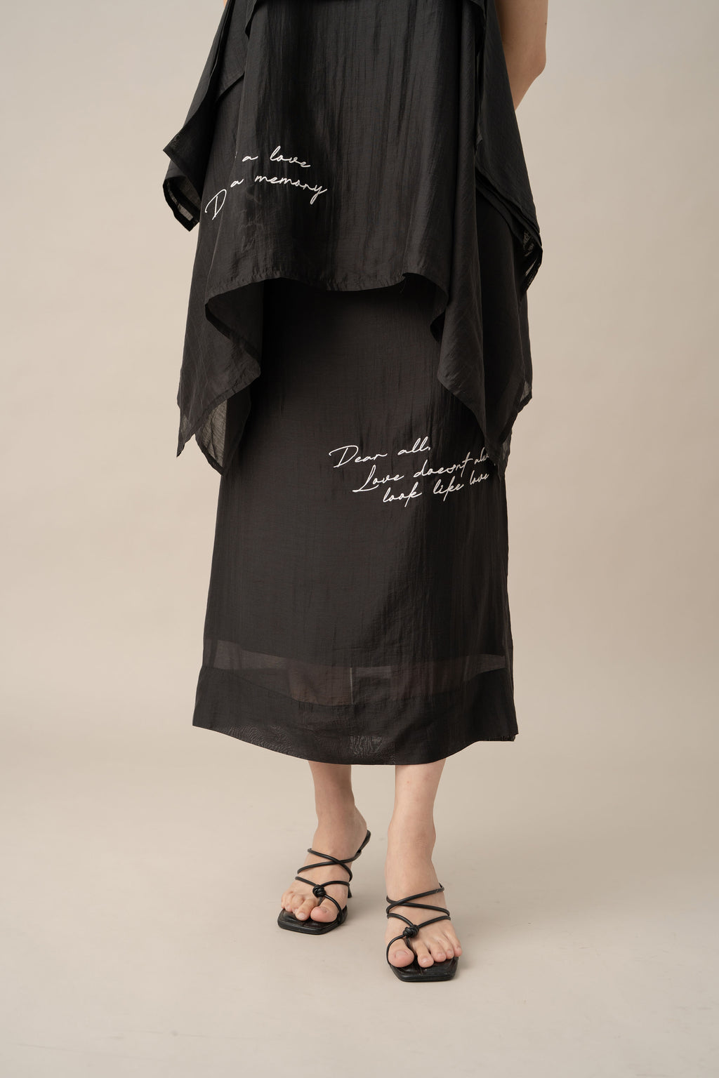 DA Lace Letter Top in Licorice