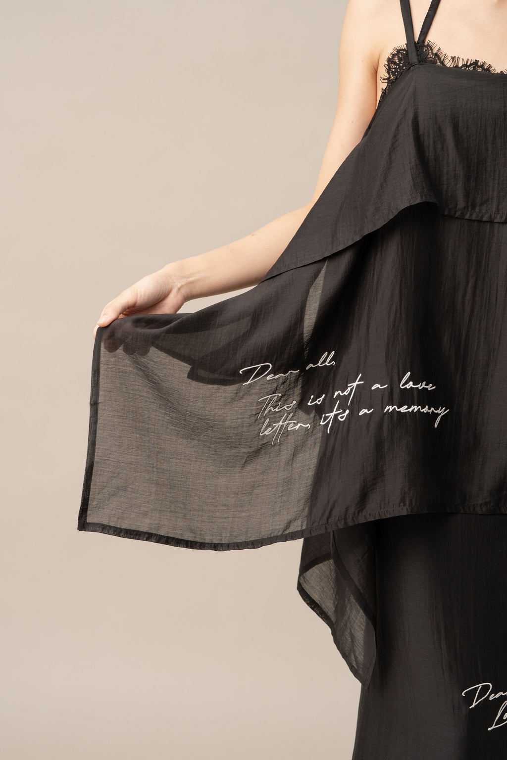 DA Lace Letter Top in Licorice