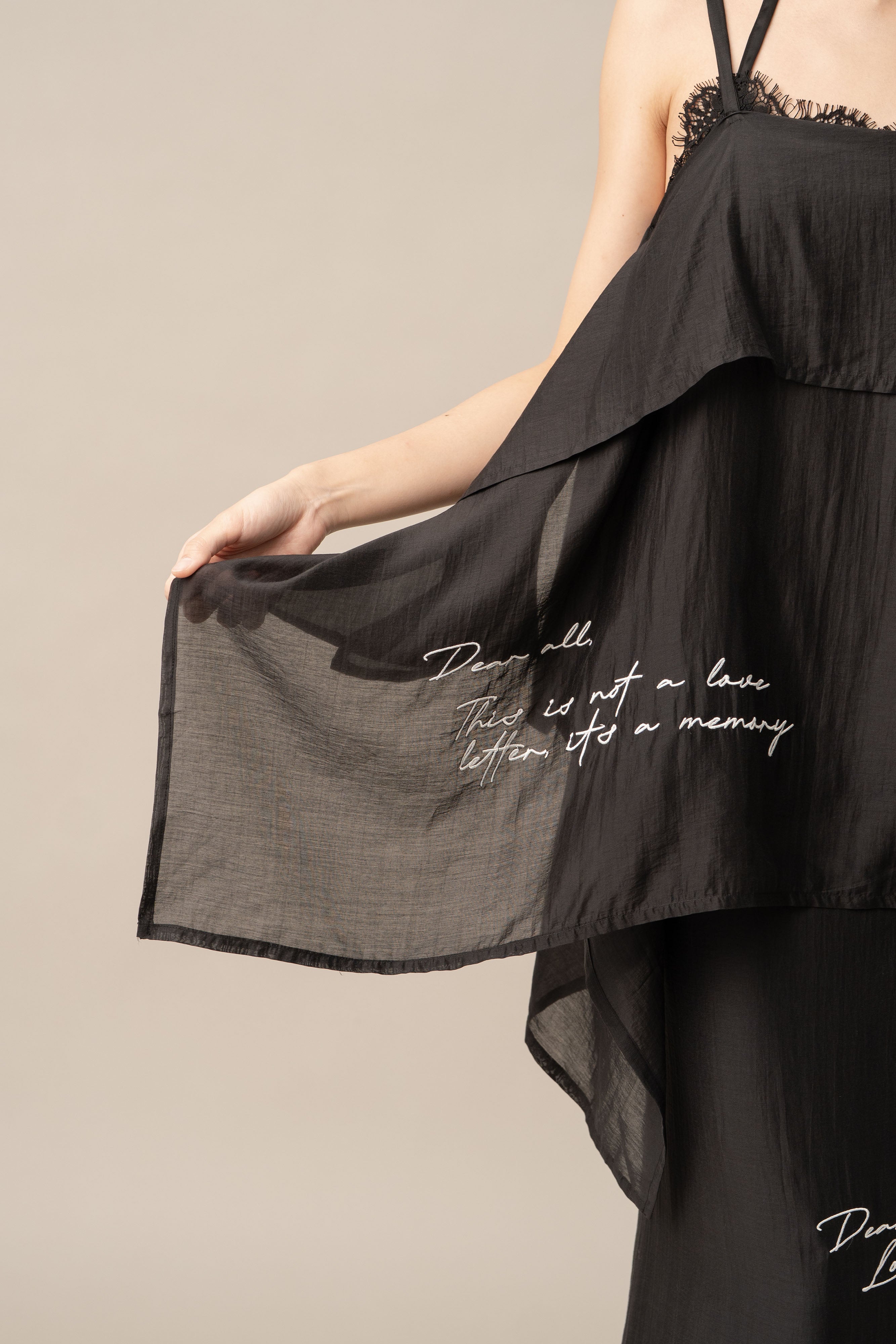 DA Lace Letter Top in Licorice