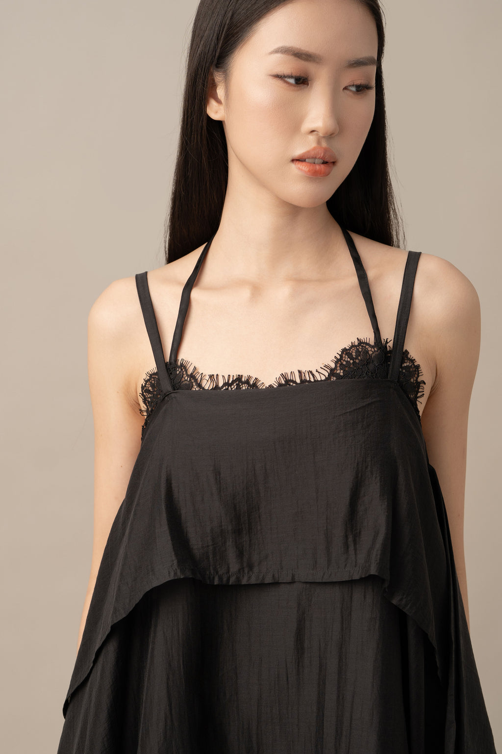 DA Lace Letter Top in Licorice