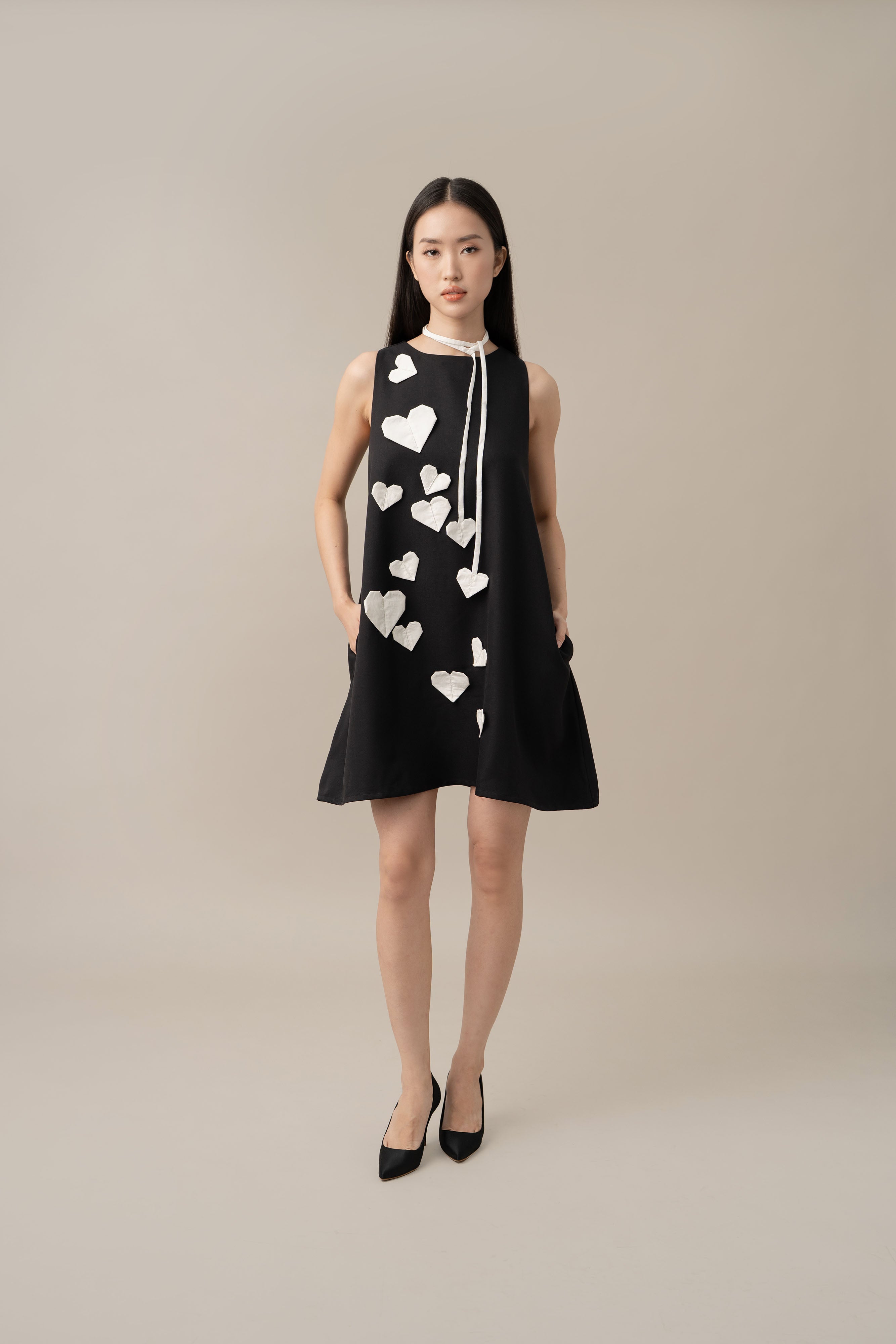 DA Origami Mini Dress in Licorice