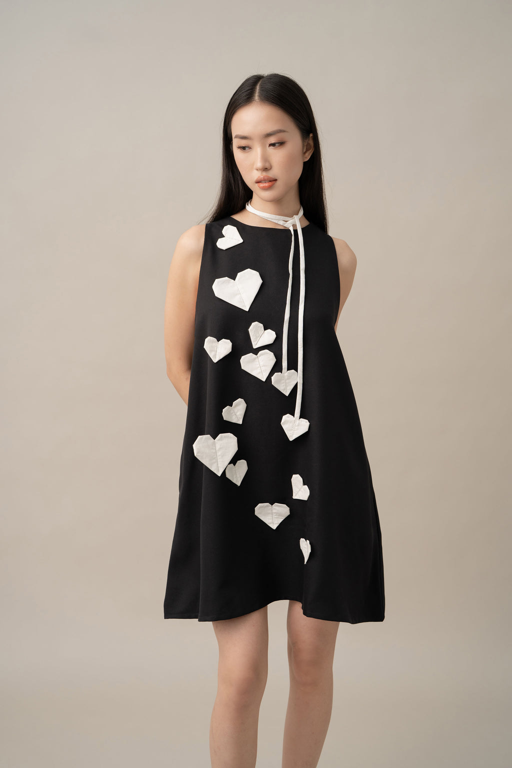DA Origami Mini Dress in Licorice