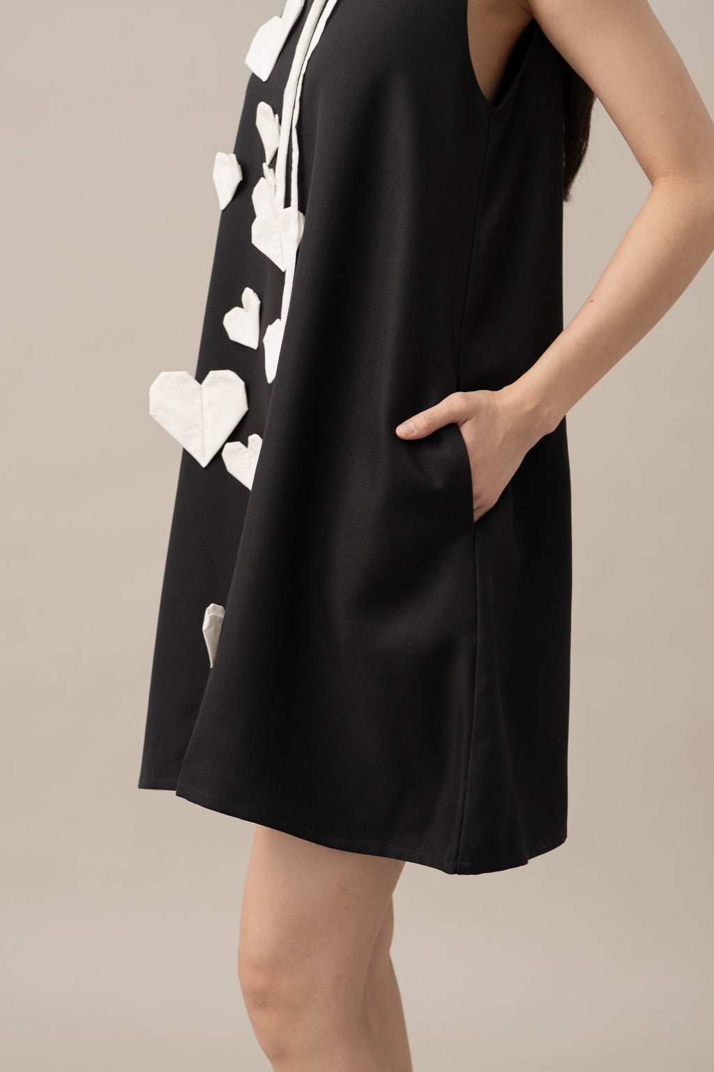 DA Origami Mini Dress in Licorice