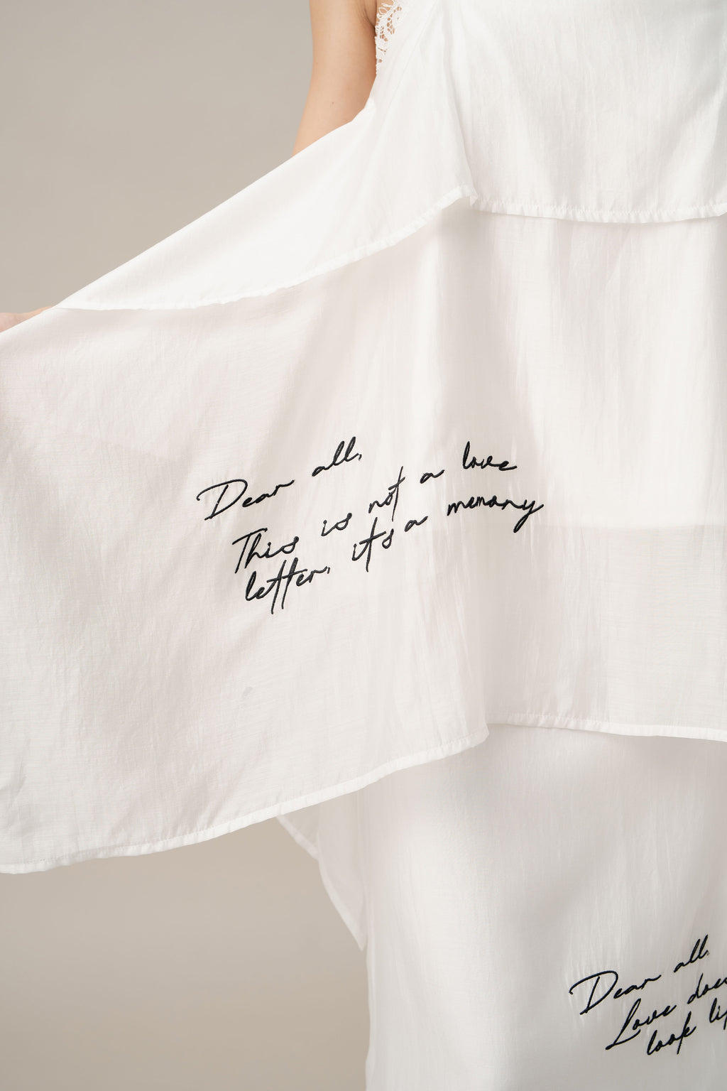 DA Lace Letter Top in Buttermilk