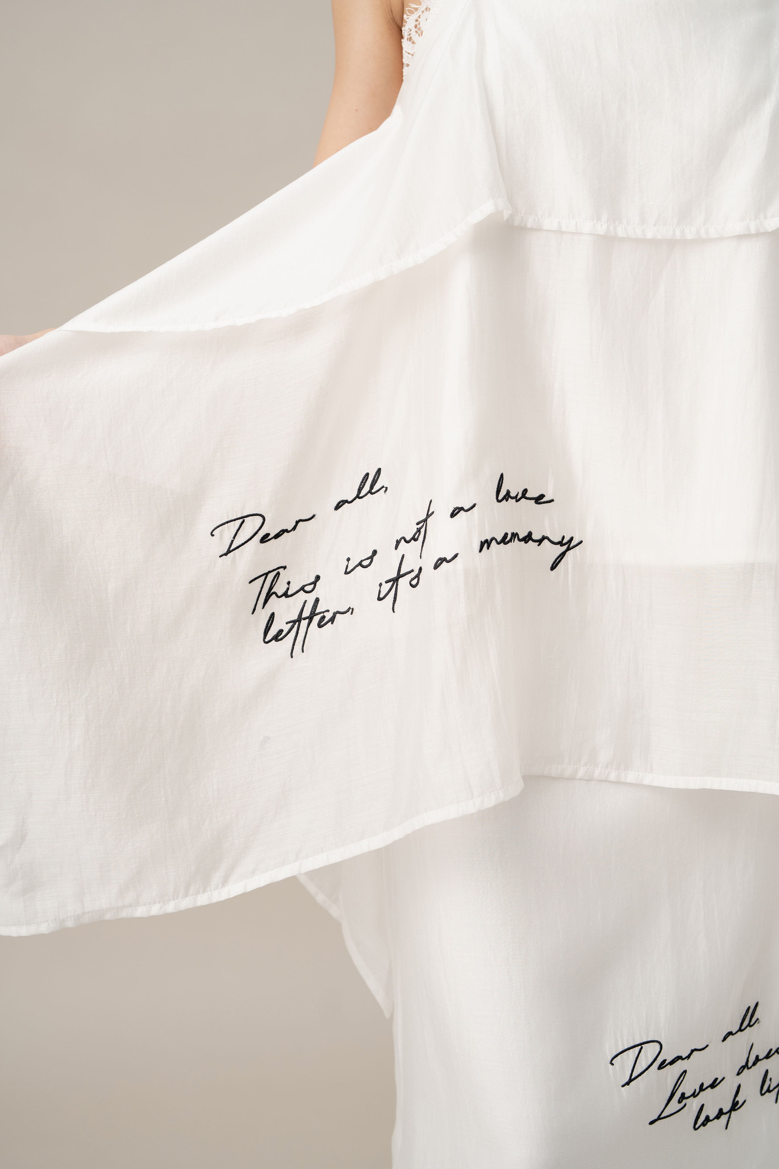 DA Lace Letter Top in Buttermilk