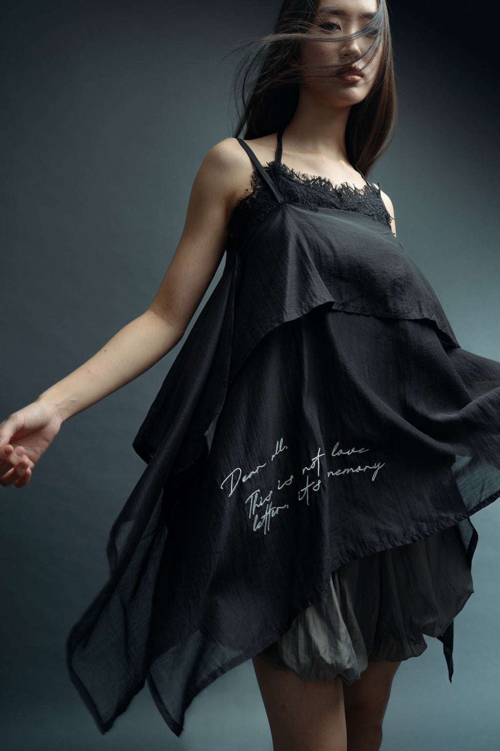 DA Lace Letter Top in Licorice