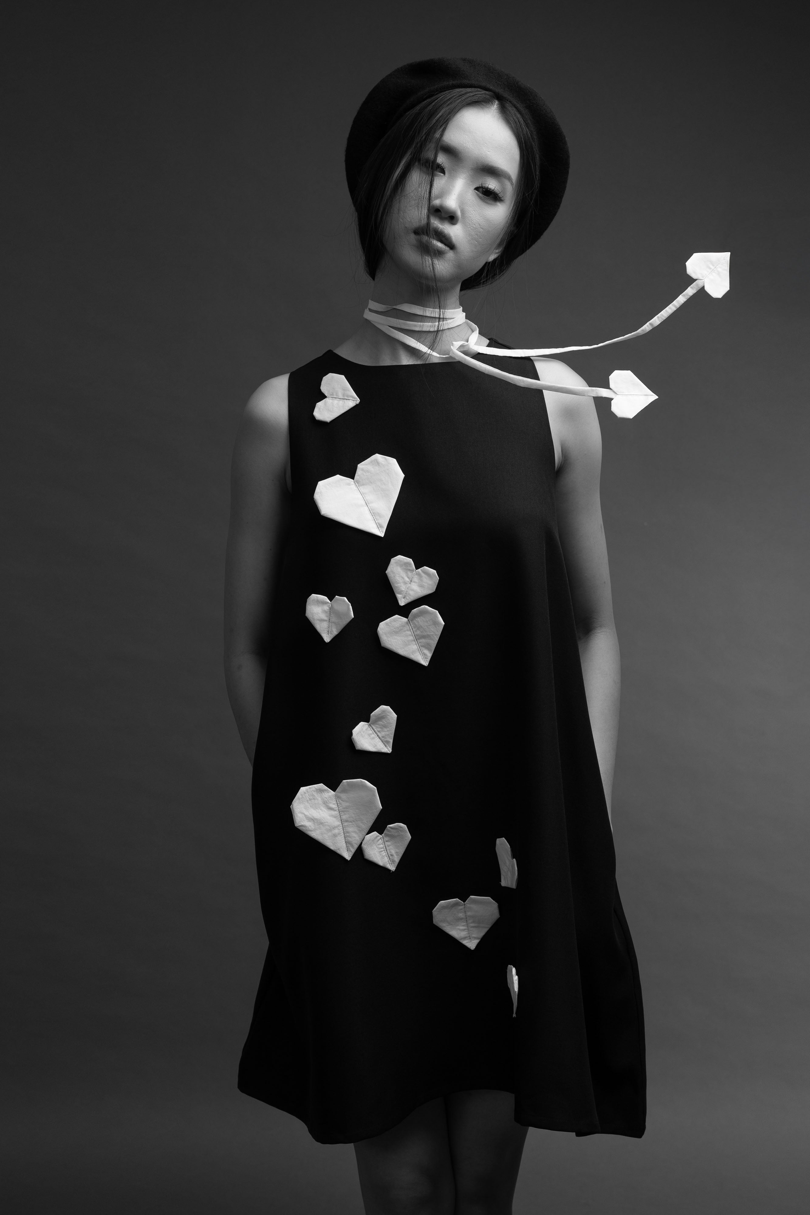 DA Origami Mini Dress in Licorice