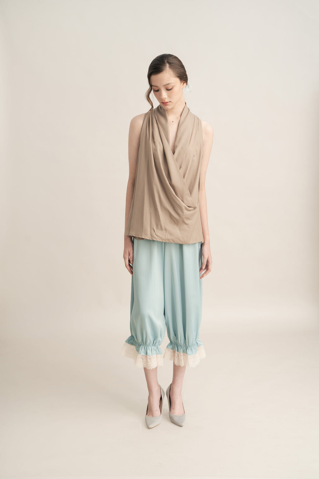 Quiet Halter Top in Latte