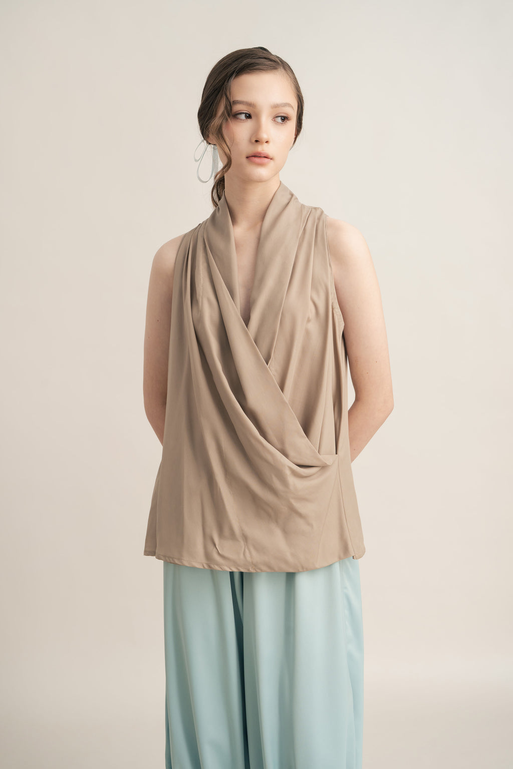 Quiet Halter Top in Latte