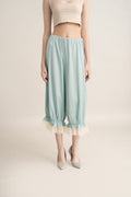 Quiet Peplum Lace Pants in Blue