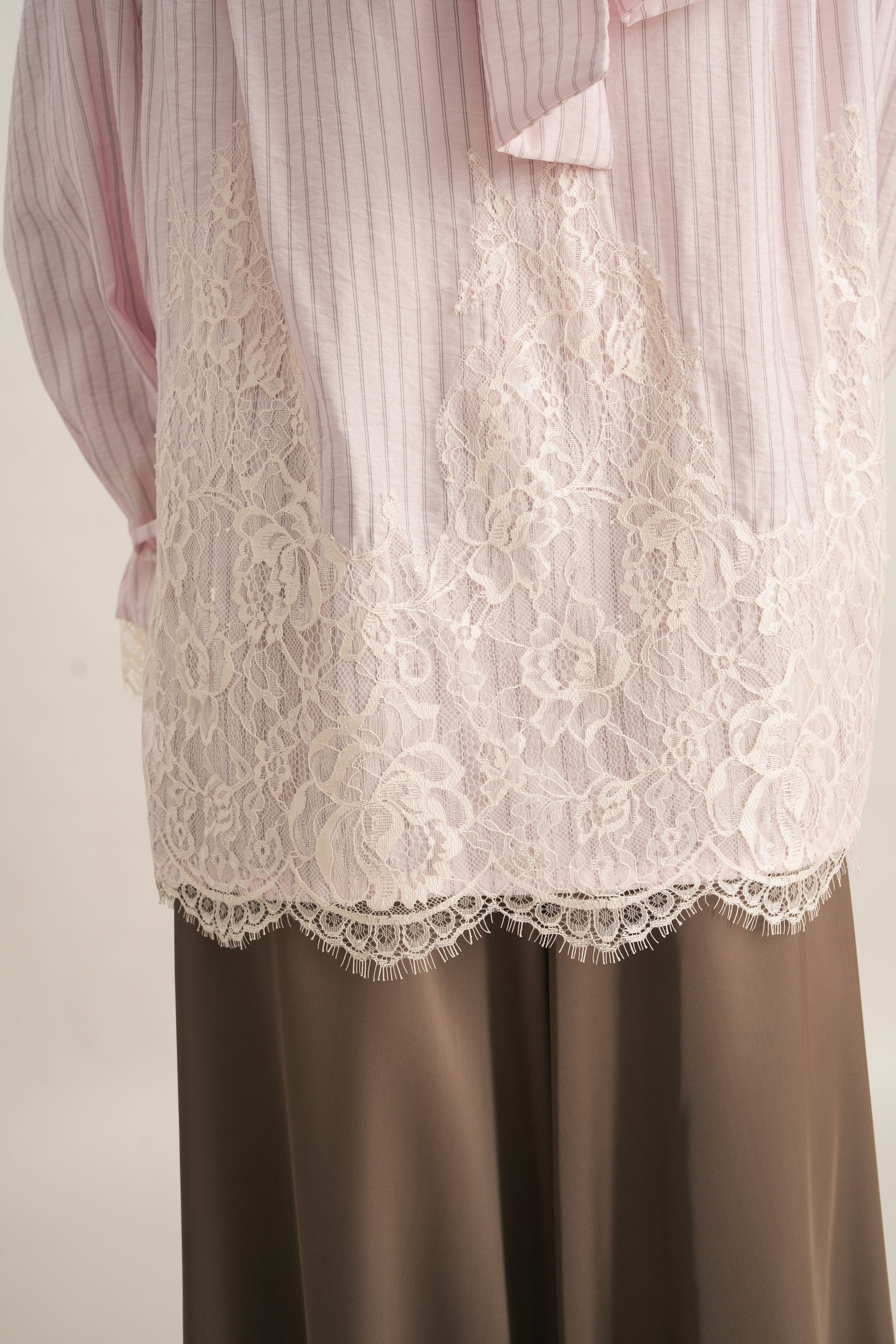PO Quiet Stripe Lacey Tie Top in Hey Baby (Shipment Date 15 September-05 October 2026)