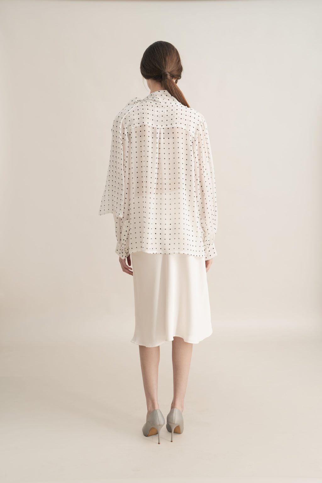 PO Quiet Polka Tie Top in Buttermilk (Shipment Date 15 September-05 October 2026)