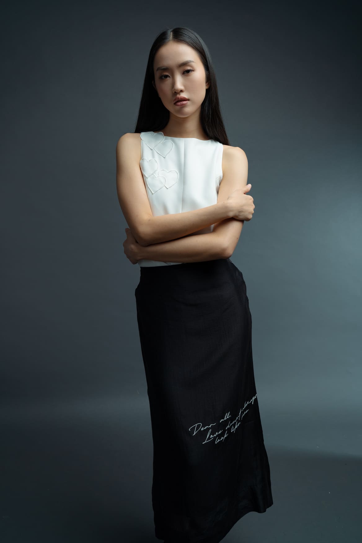 DA Letter Skirt in Licorice