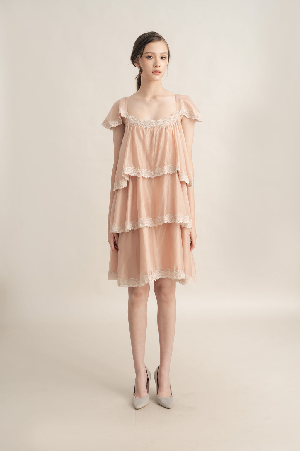 PO Quiet Ruffle Lace Dress in Hey Baby (Shipment Date 15 September-05 October 2026)