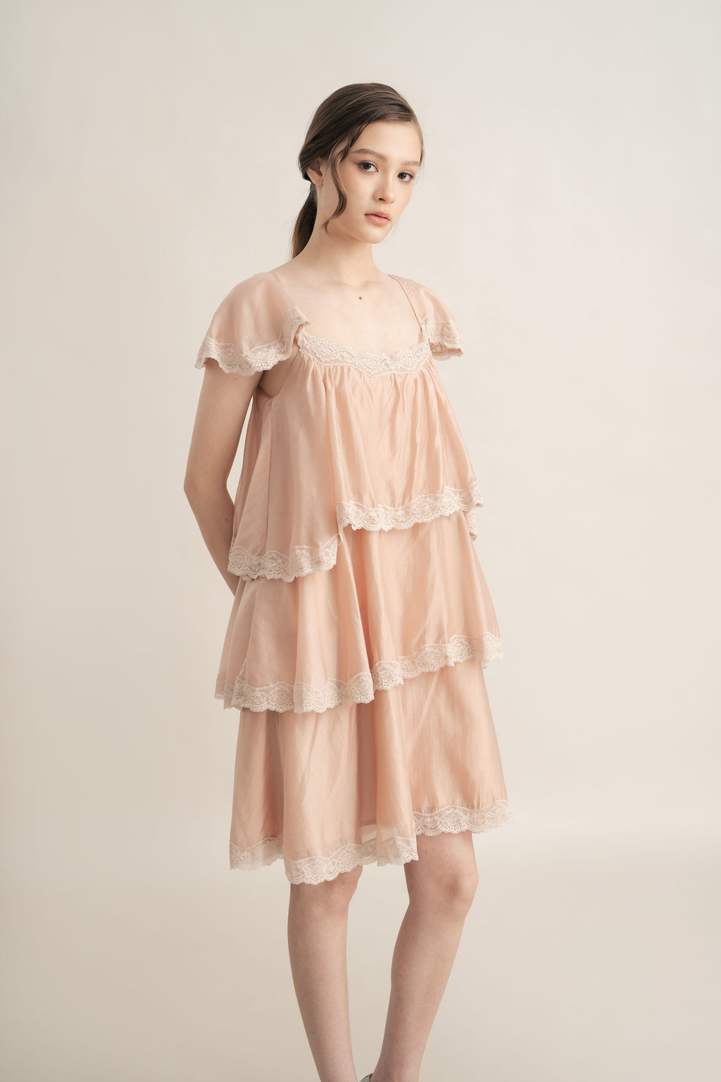 PO Quiet Ruffle Lace Dress in Hey Baby (Shipment Date 15 September-05 October 2026)