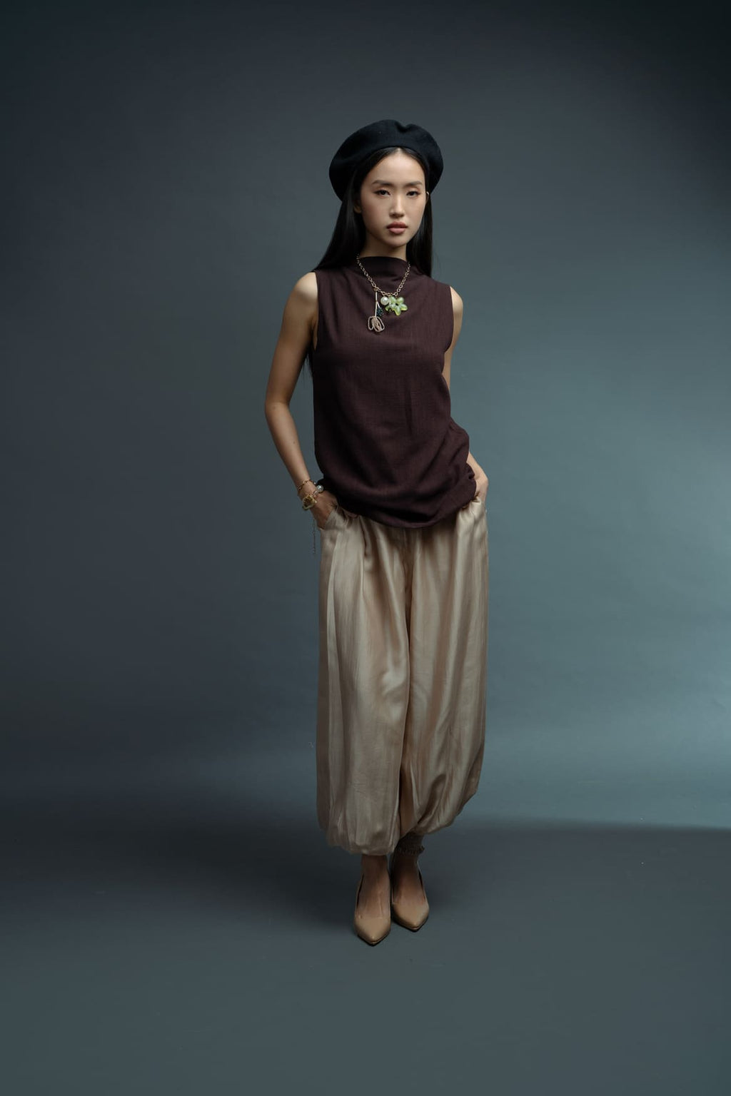 DA Puff Pants in Beige