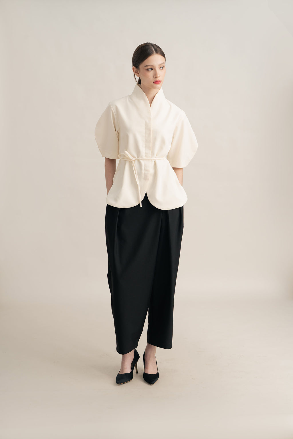 PO Quiet Kebaya Short Sleeve Top in Buttermilk (Shipment Date 15 September-05 October 2026)