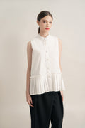 PO Quiet Peplum Pleats Top in Buttermilk (Shipment Date 15 September-05 October 2026)