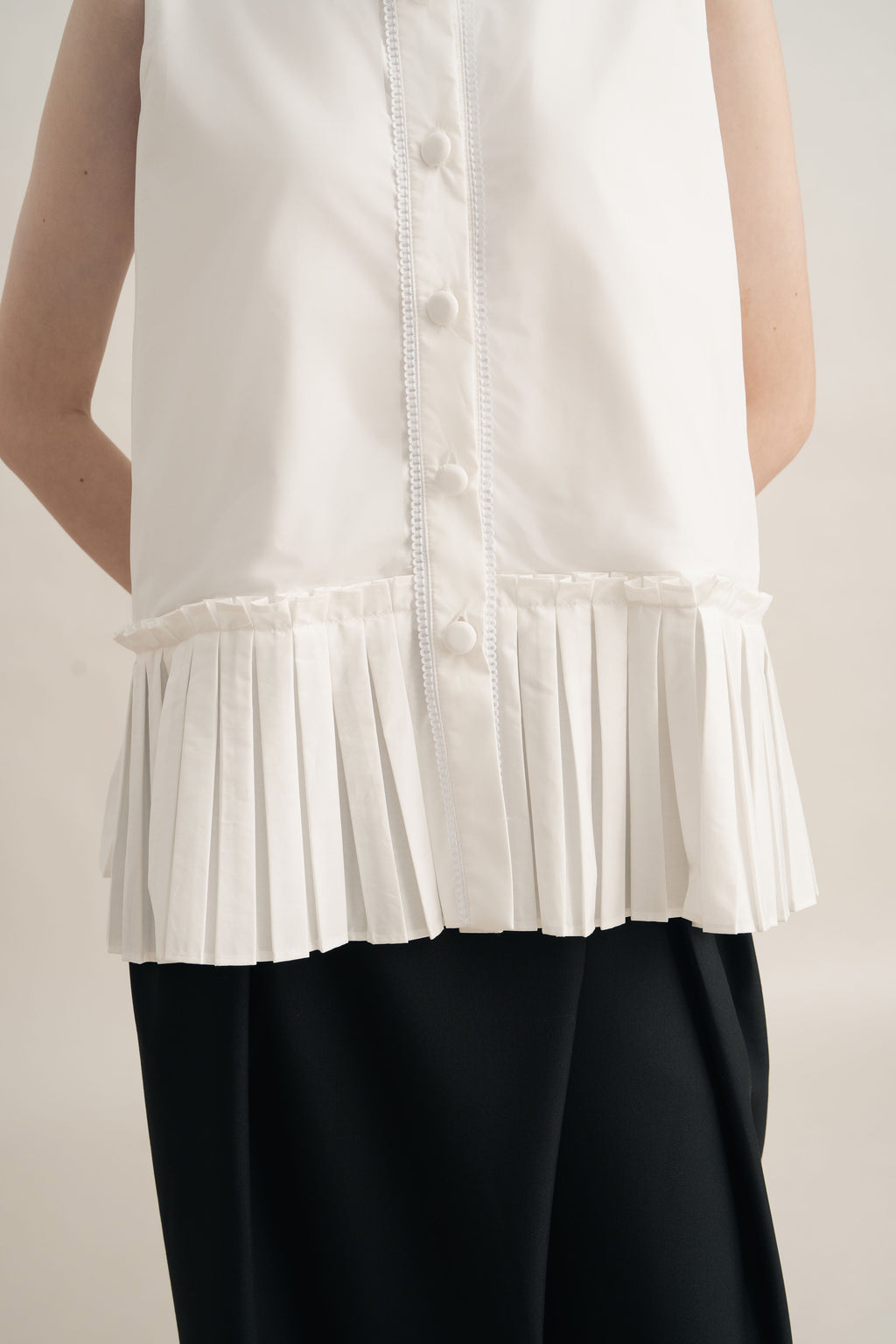PO Quiet Peplum Pleats Top in Buttermilk (Shipment Date 15 September-05 October 2026)