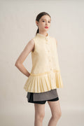 PO Quiet Peplum Pleats Top in Butter (Shipment Date 15 September-05 October 2026)