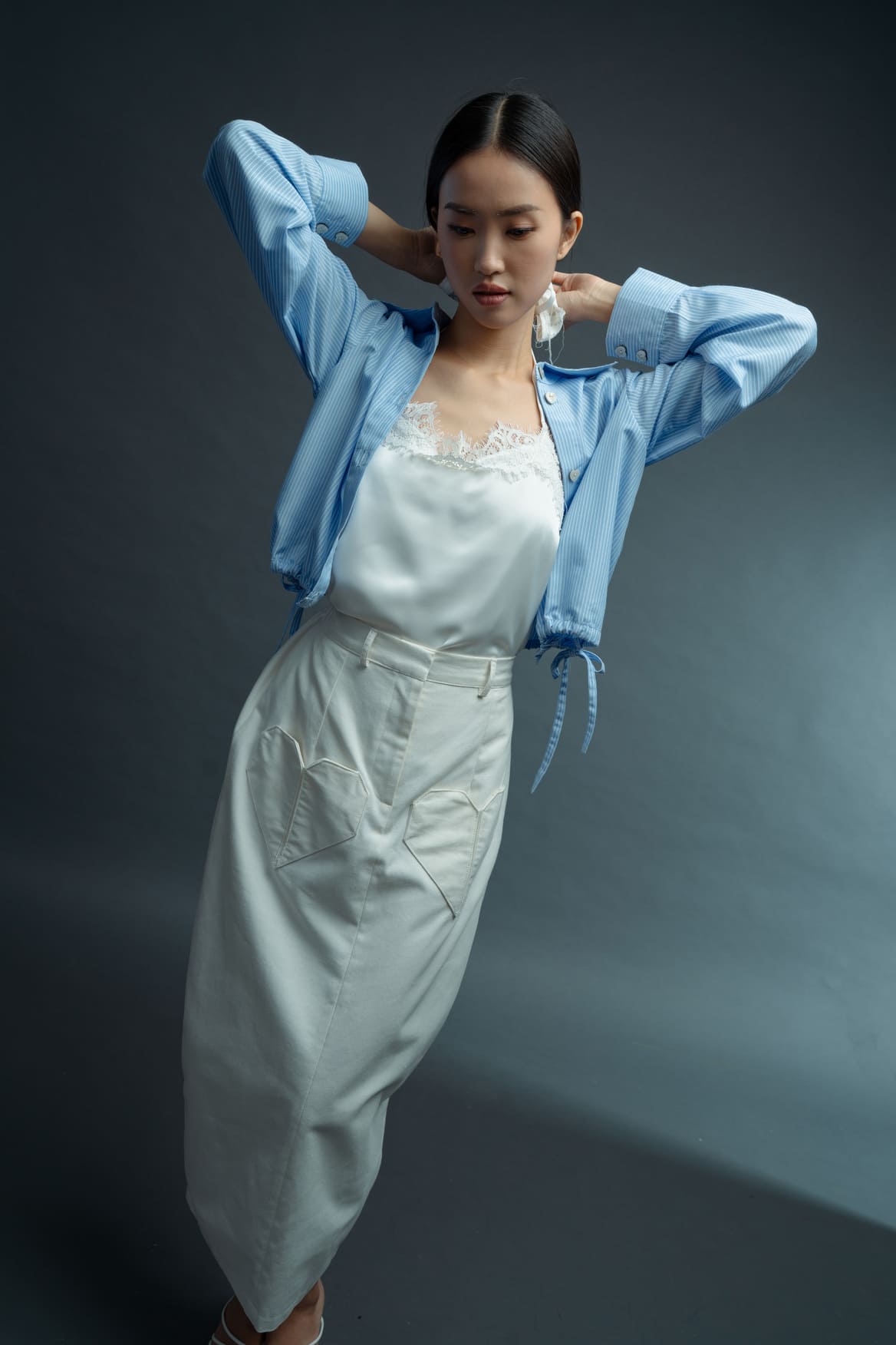 DA Origami Pocket Skirt in Buttermilk