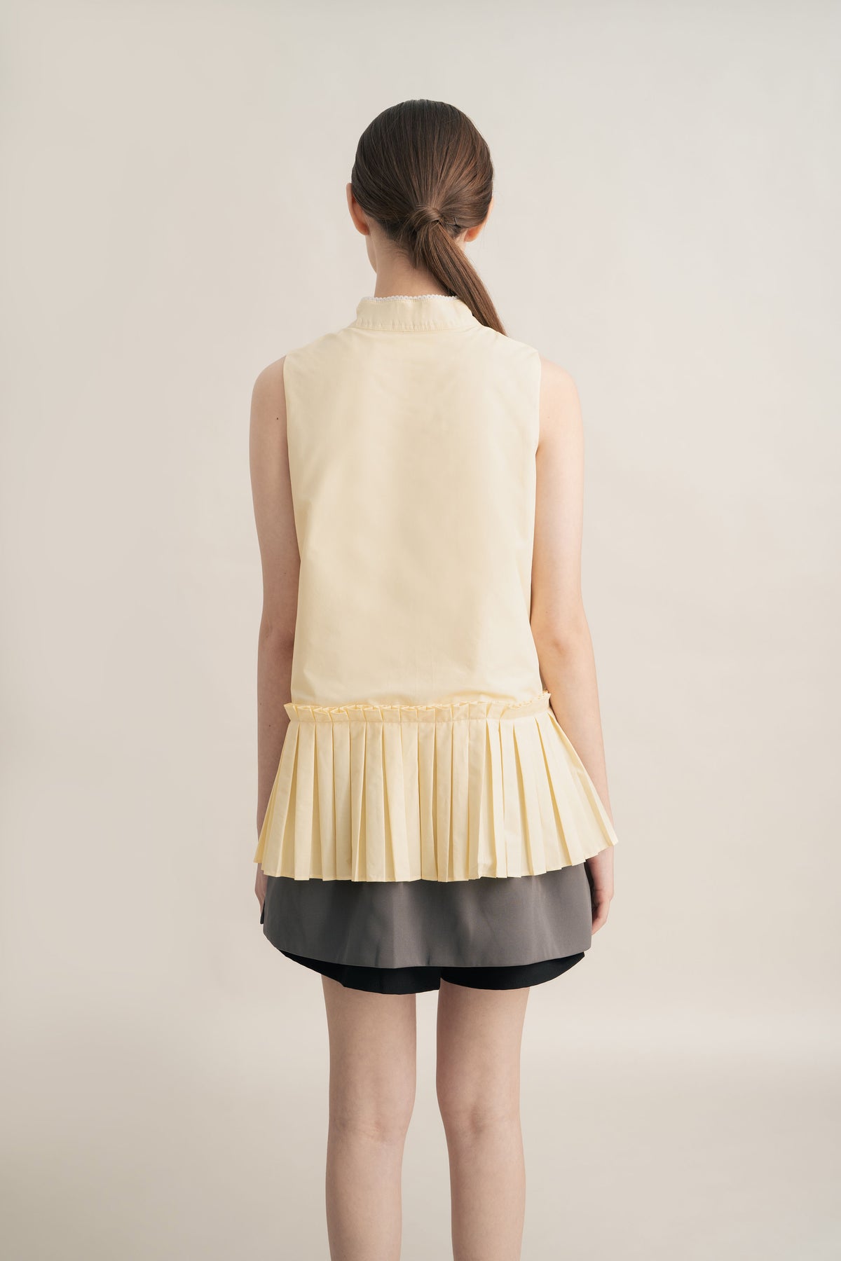 PO Quiet Peplum Pleats Top in Butter (Shipment Date 15 September-05 October 2026)