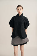 PO Quiet Kebaya Short Sleeve Top in Licorice (Shipment Date 15 September-05 October 2026)