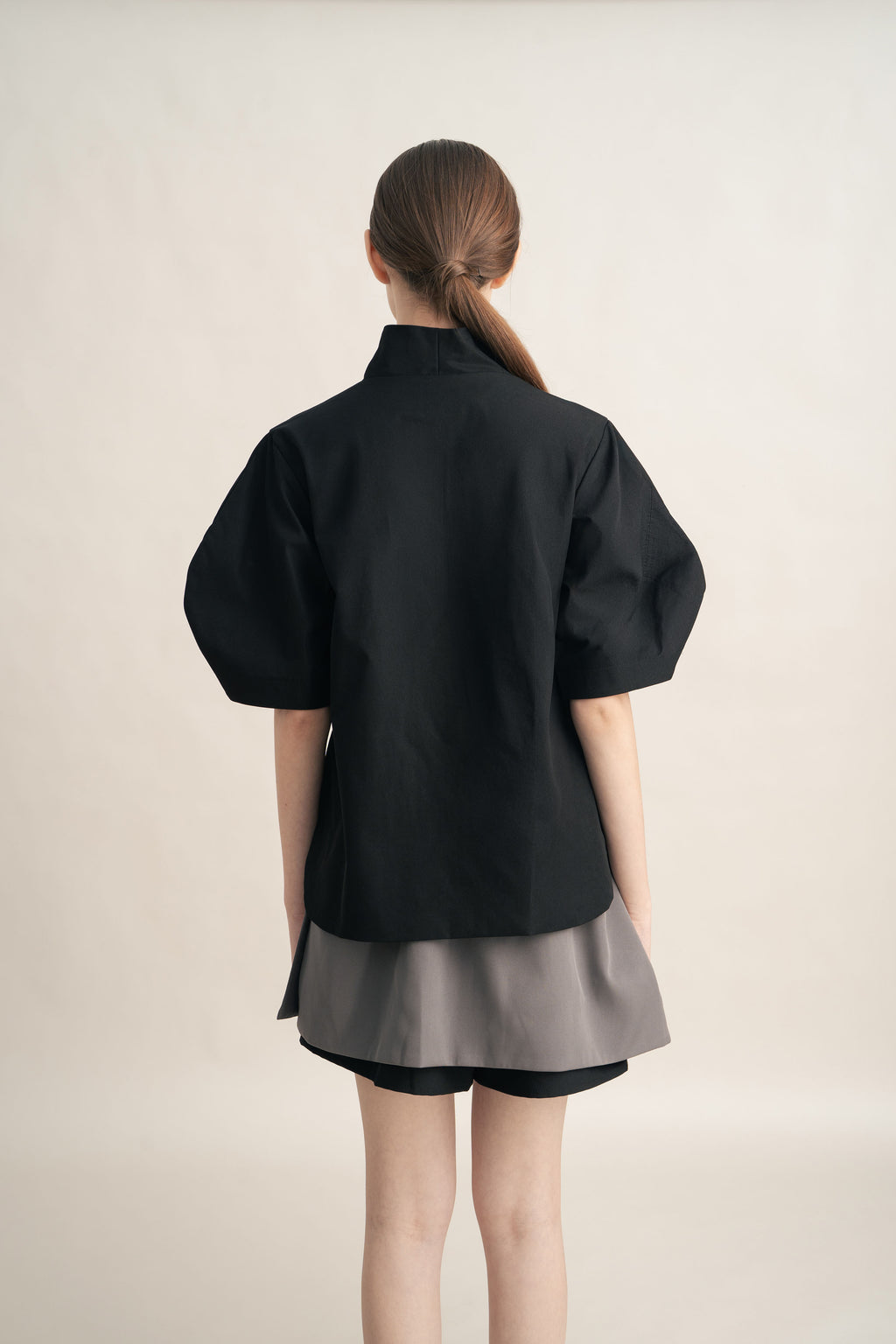 PO Quiet Kebaya Short Sleeve Top in Licorice (Shipment Date 15 September-05 October 2026)