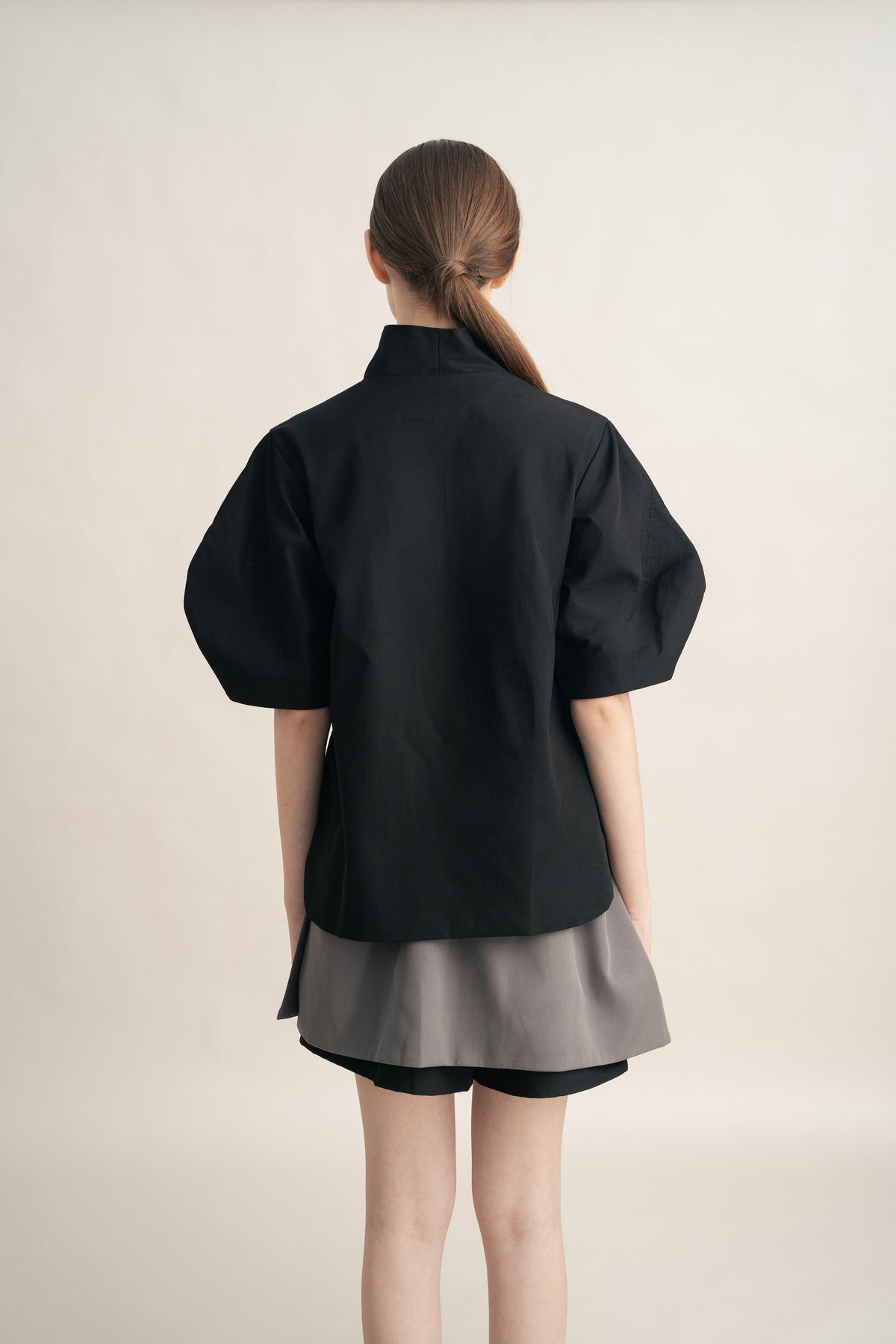 PO Quiet Kebaya Short Sleeve Top in Licorice (Shipment Date 15 September-05 October 2026)