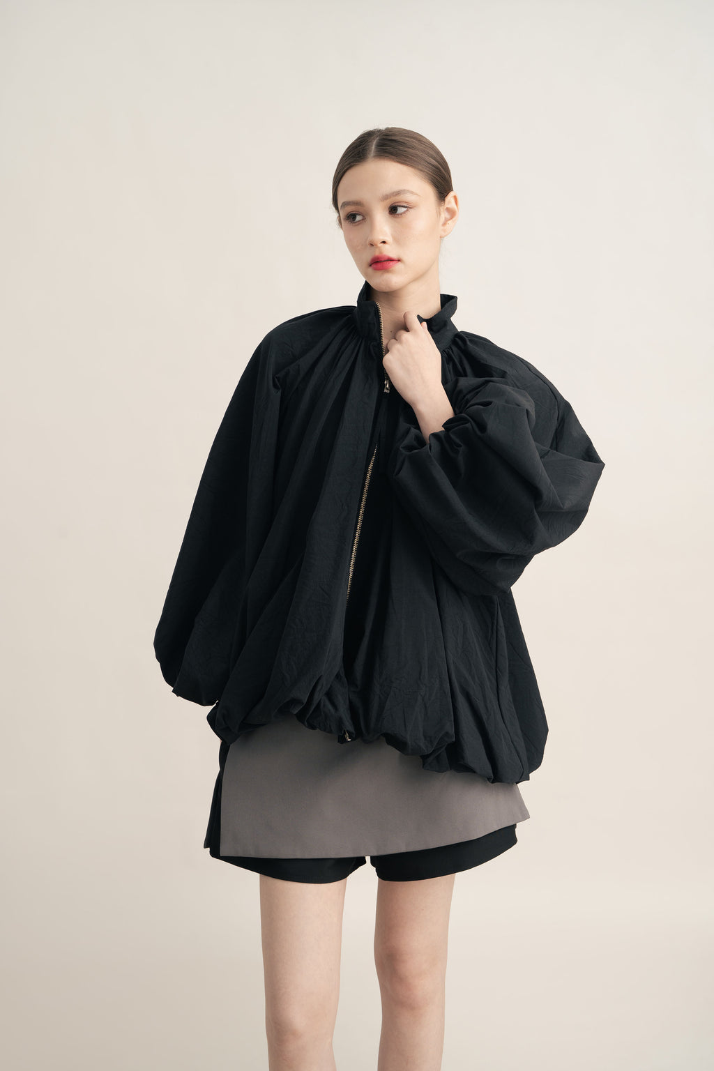 Quiet Balloon Jacket in Licorice