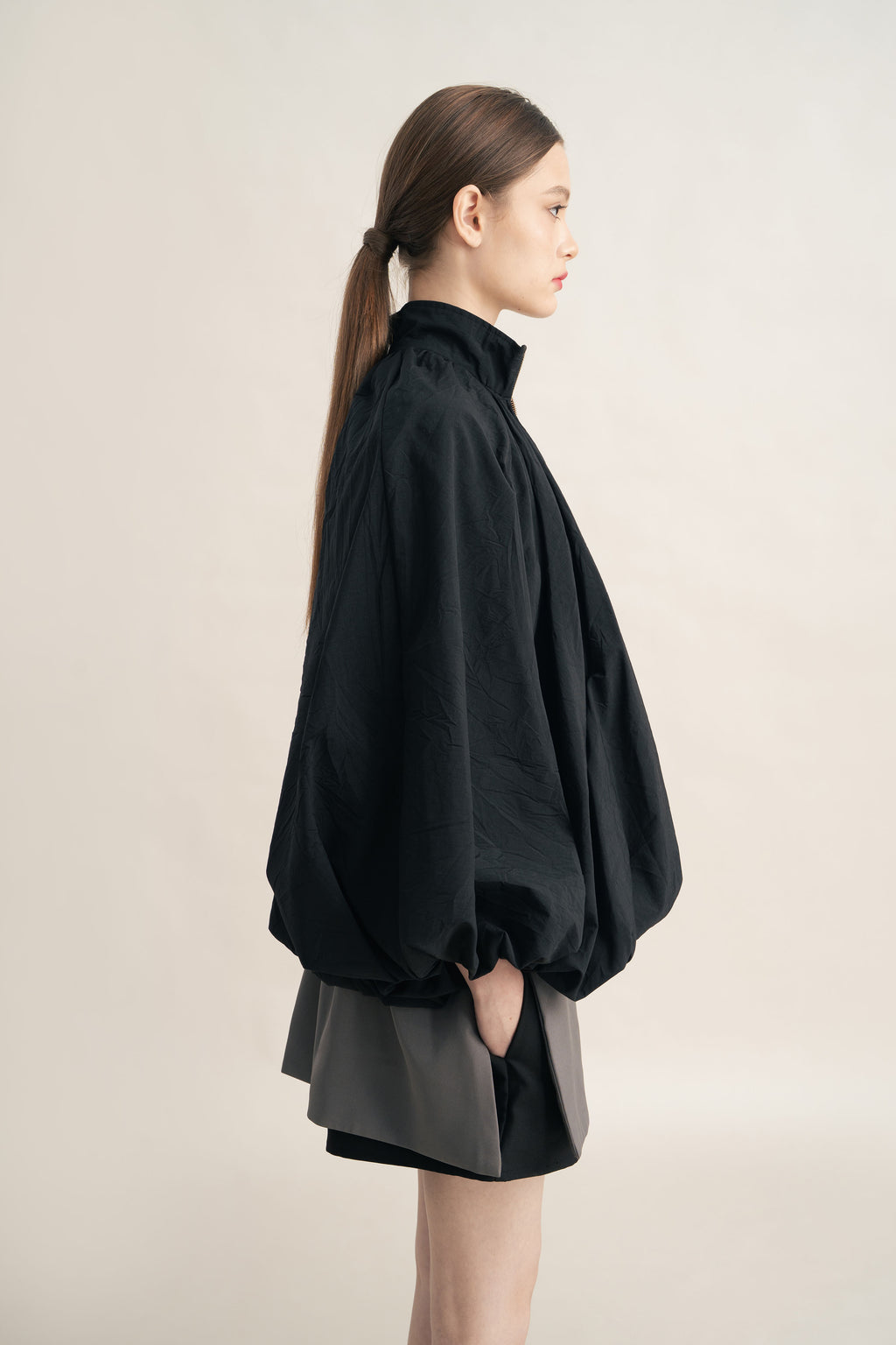 Quiet Balloon Jacket in Licorice