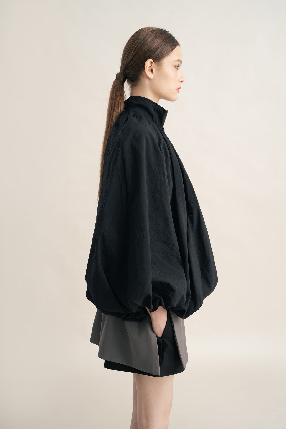 Quiet Balloon Jacket in Licorice
