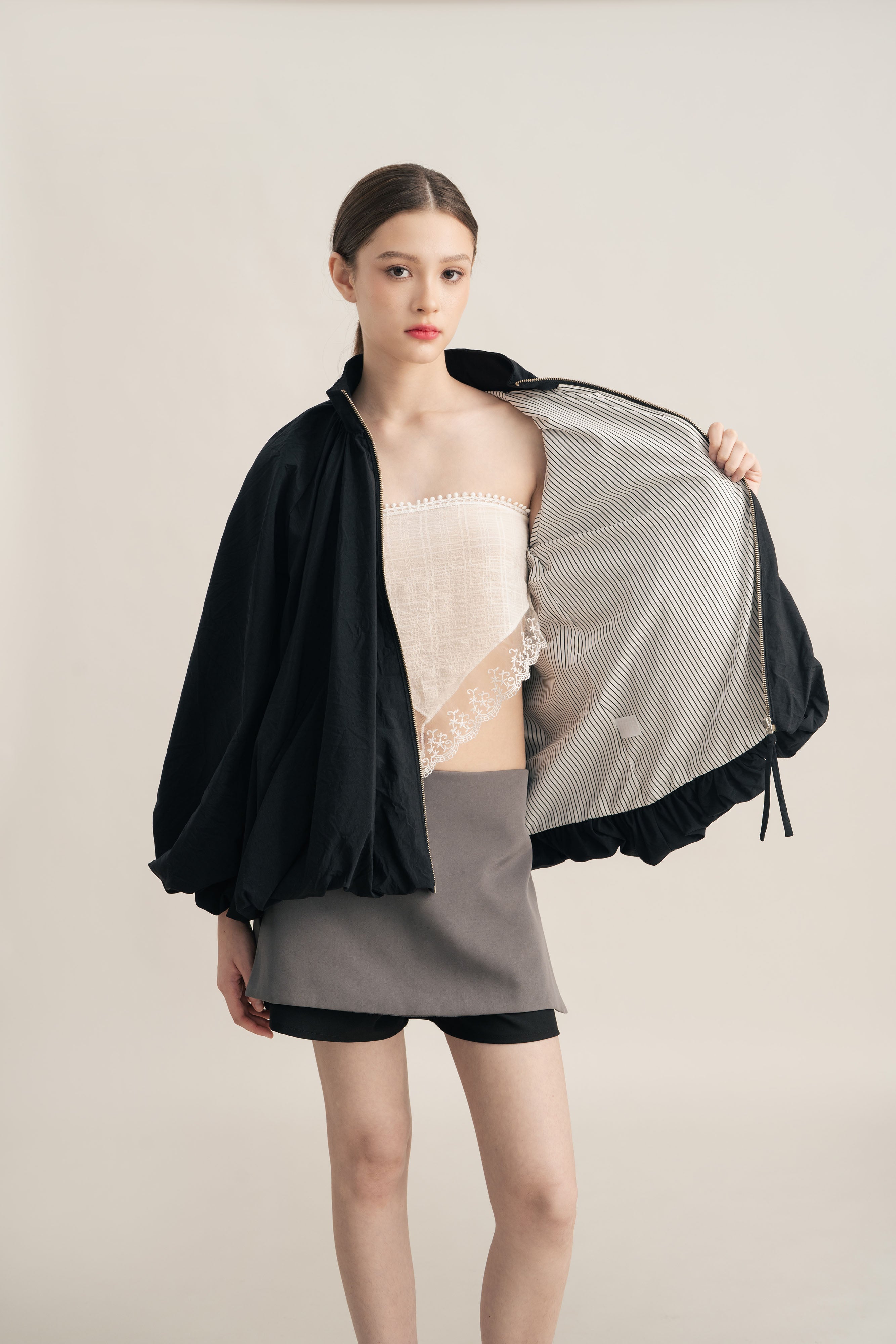 Quiet Balloon Jacket in Licorice