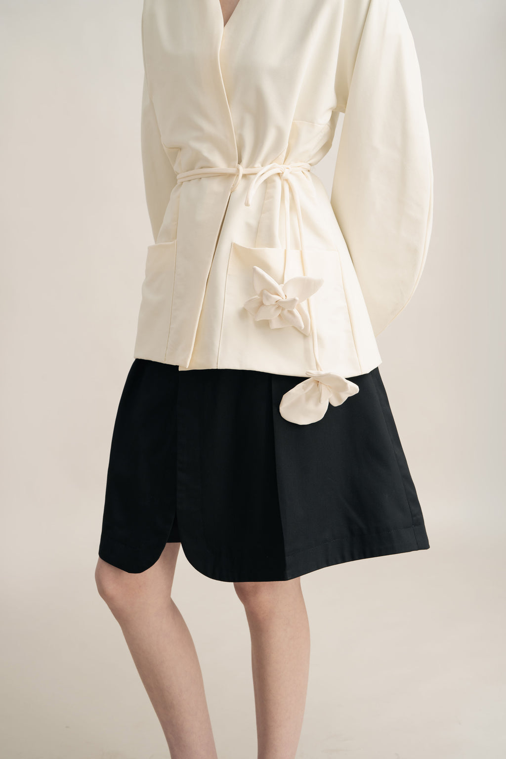 Quiet Bloom Outer in Buttermilk (Belt Included)
