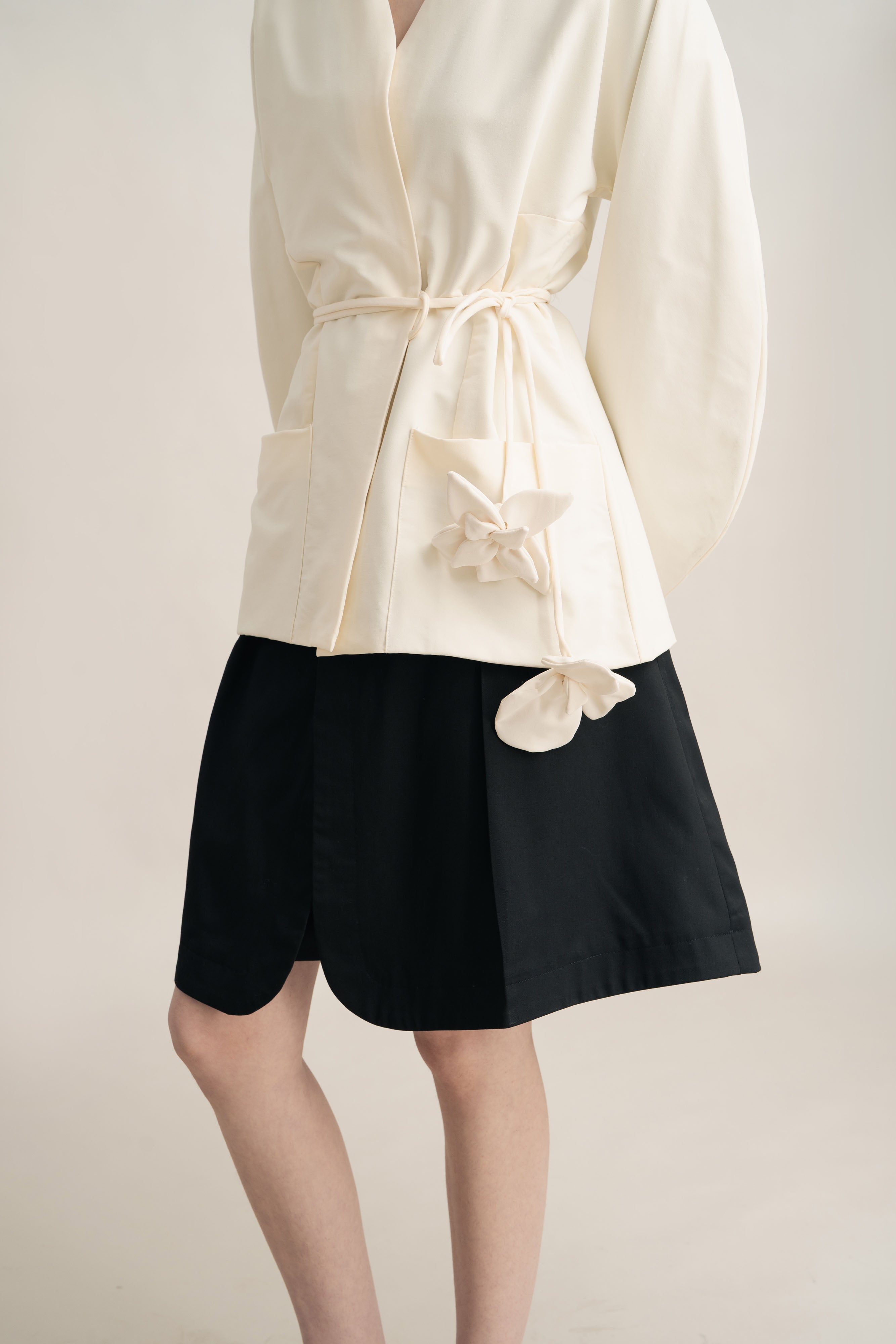 Quiet Bloom Outer in Buttermilk (Belt Included)