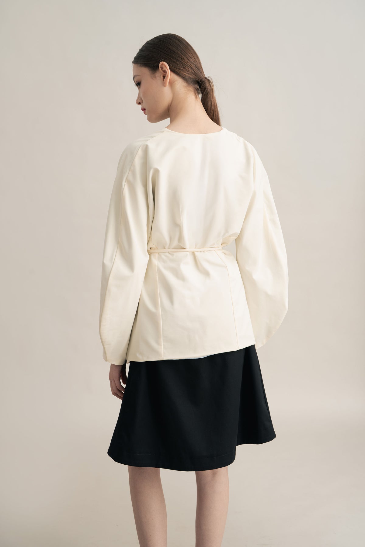 Quiet Bloom Outer in Buttermilk (Belt Included)
