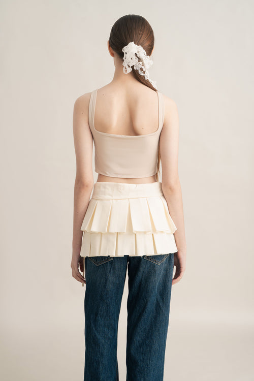 Quiet Pleats Obi in Ivory