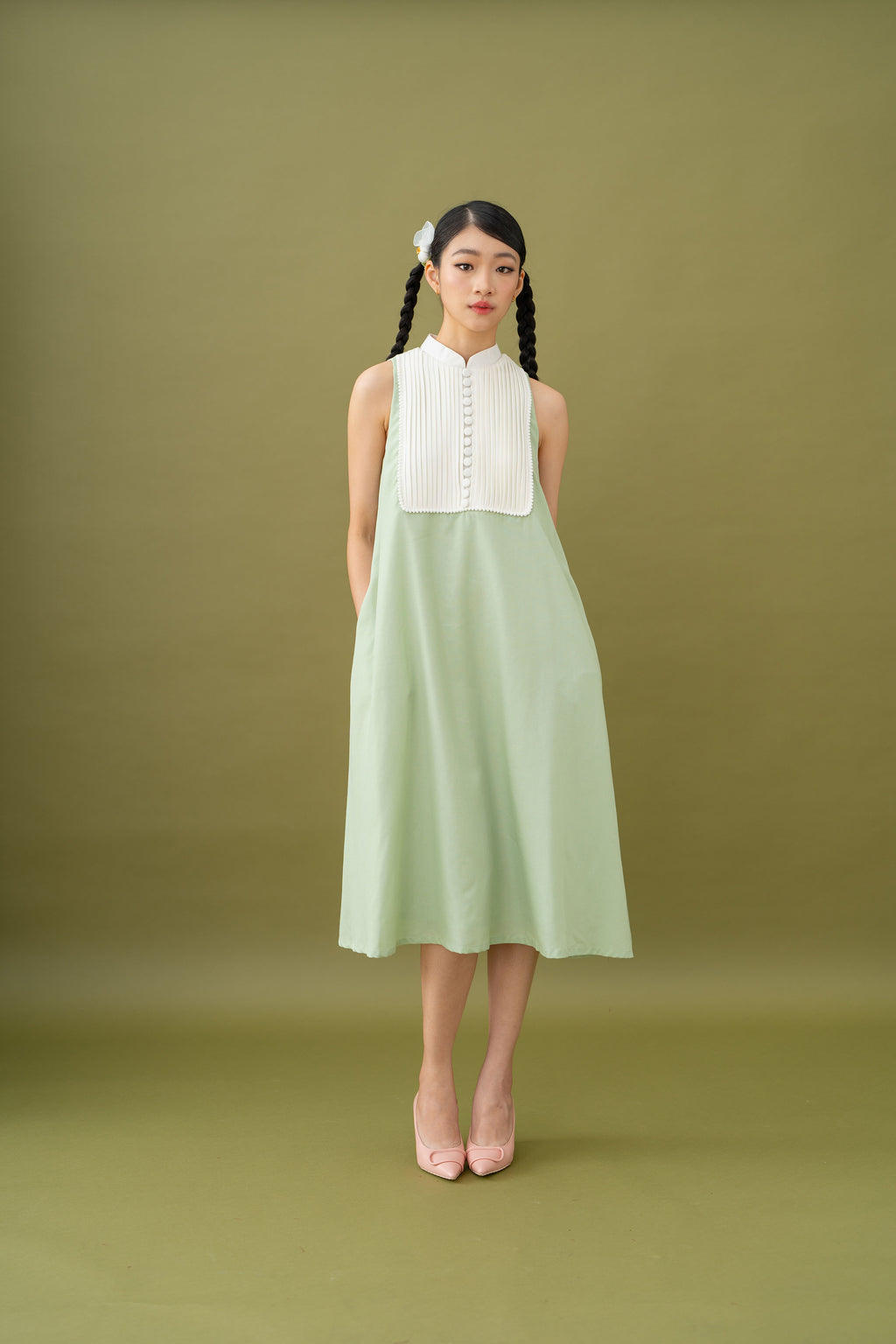 Jade Pompom Dress