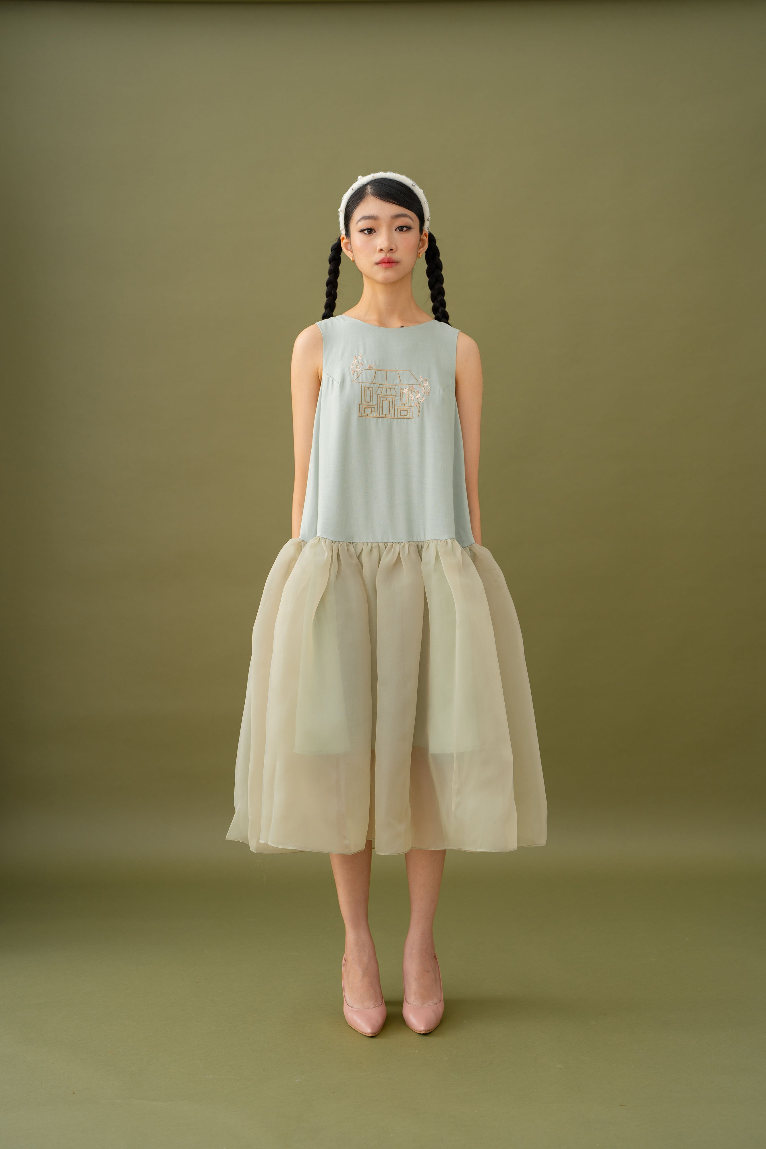 Jade Home Embroidery Dress