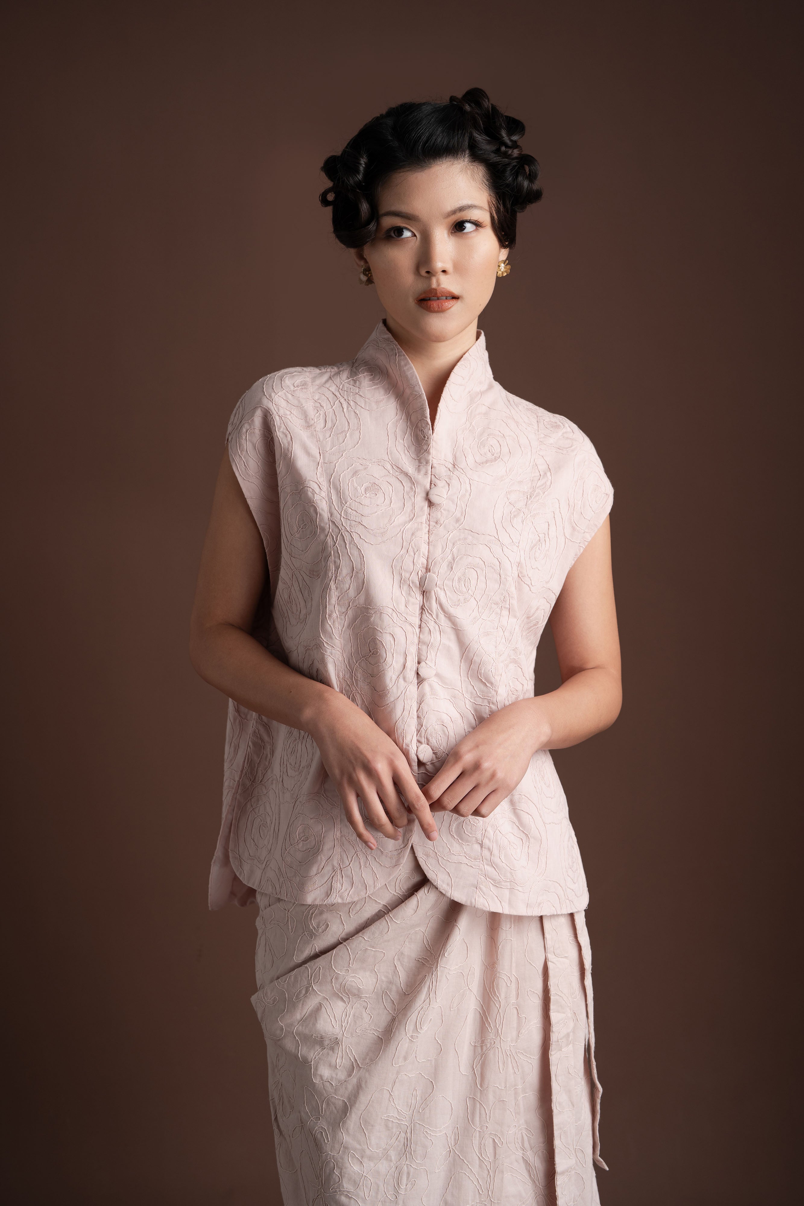 Senandika Kebaya Embroidery Top in Hey Baby - Belt Included