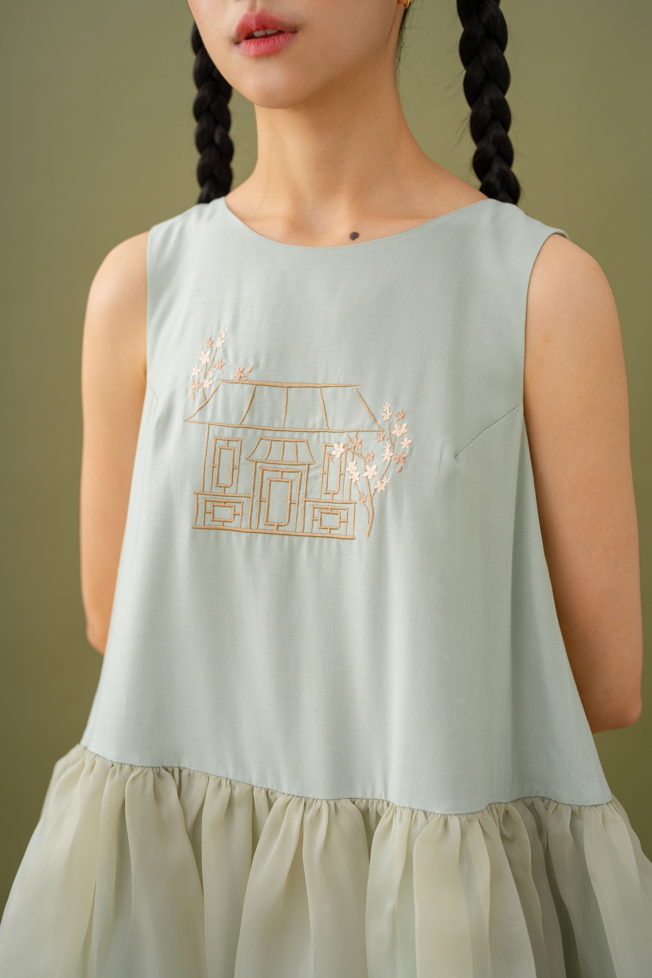 Jade Home Embroidery Dress