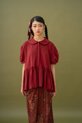 Jade Peplum Collar Top With Ecosoft Cotton Technology Fabric