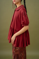 Jade Peplum Collar Top With Ecosoft Cotton Technology Fabric (PO Shipment 15-31 January 2025)