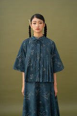 Jade Pattern Pleated Top (Ready Shipment 6-20 January 2025)